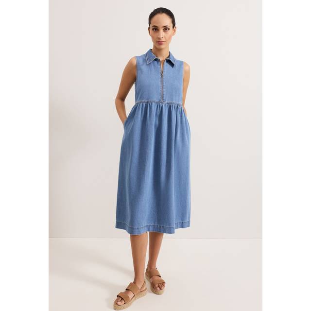 Phase Eight Blakely Denim Midi Dress, Blue