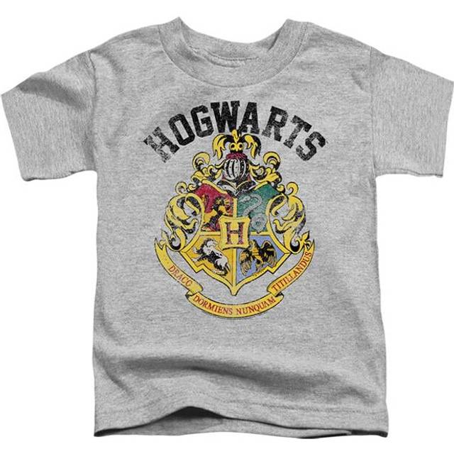 Trevco Sportswear HP8073-TT-1 Harry Potter Hogwarts Crest Toddler Short Sleeve T-Shirt, Athletic Heather - Small 2T