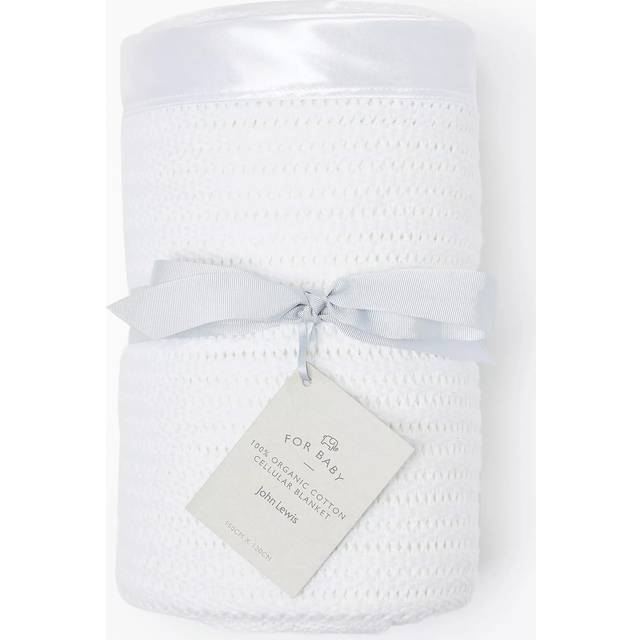 John Lewis Baby GOTS Organic Cotton Cellular Cotbed Blanket, 120 x 100cm