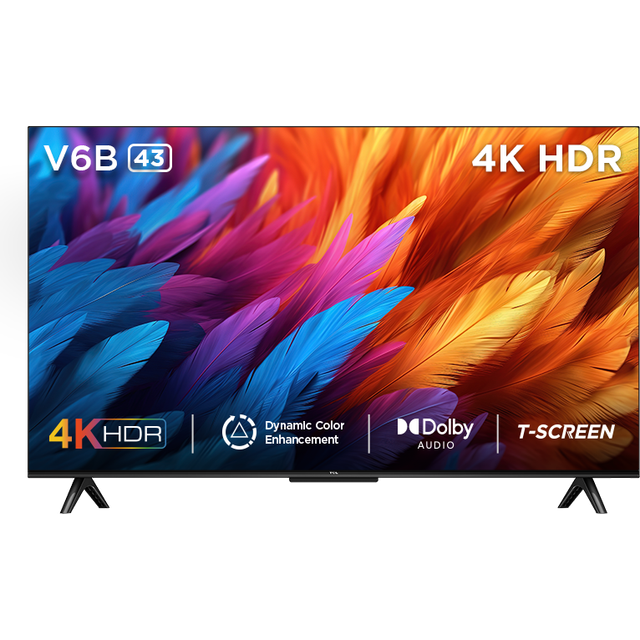 TV Set TCL 43" (4K/Smart, 3840x2160, Wireless LAN, Bluetooth, Google TV, 43V6B)