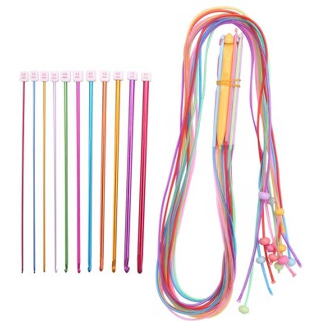23 Pcs Tunisian Crochet Hook Set Include Plastic Cable Afghan and Aluminum Knitting Needles