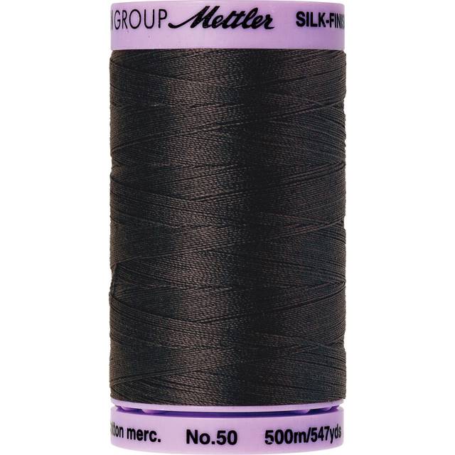 Mettler Silk-Finish Solid Cotton Thread  547 yd/500m  Charcoal
