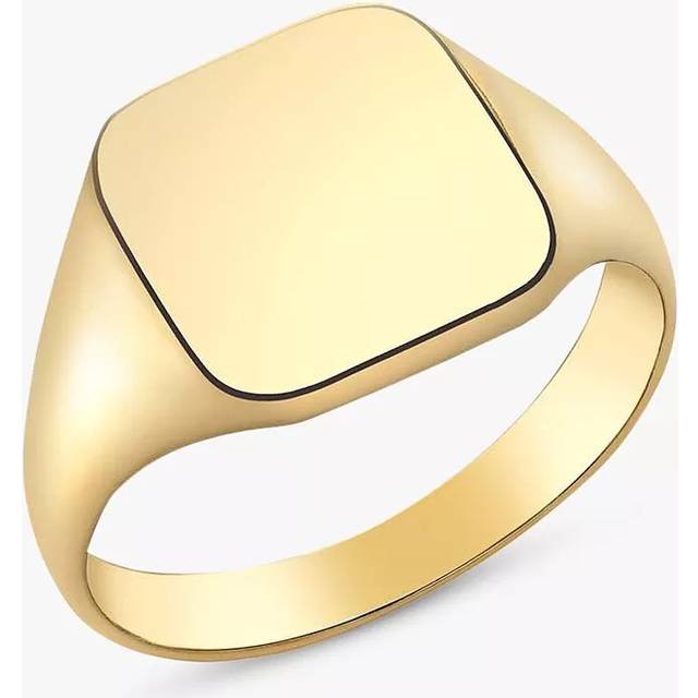 IBB Personalised 9ct Gold Unisex Square Signet Ring, Gold