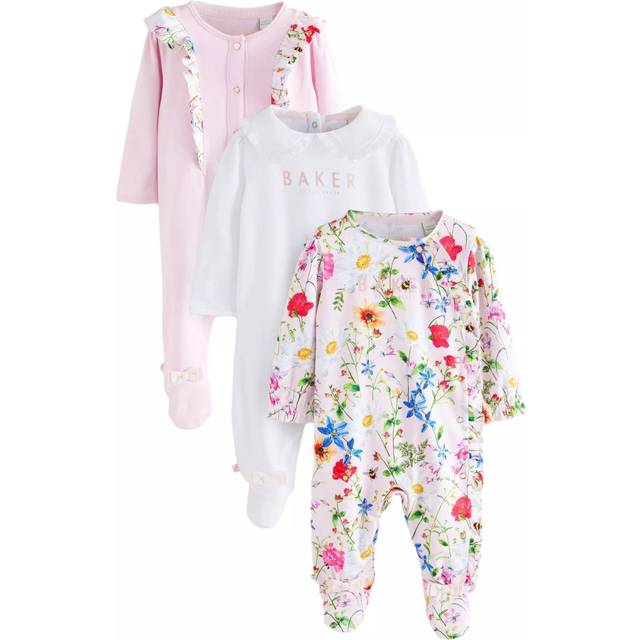 Ted Baker Baker by Ted Baker Baby Sleepsuits, Pack of 3, Multi