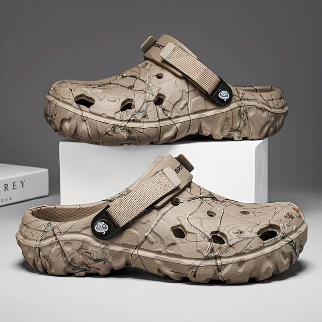 (Khaki, 12) New Men's Trendy Comfortable EVA Clogs, Breathable Non-slip Wear-resistant Clogs For Indoor Outdoor Garden Beach