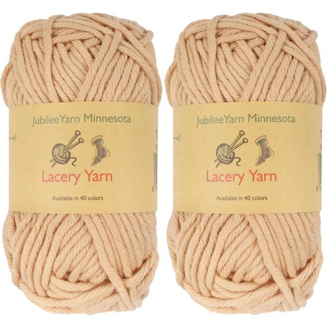 JubileeYarn Lacery Yarn - Bulky Weight Cotton - 100g/Skein - 1225 Sand - 2 Skeins