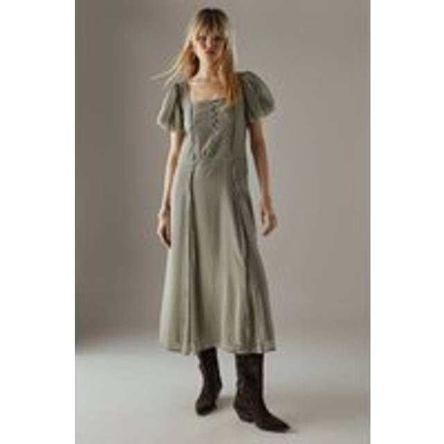 Warehouse khaki midi dress womens occasion dresses