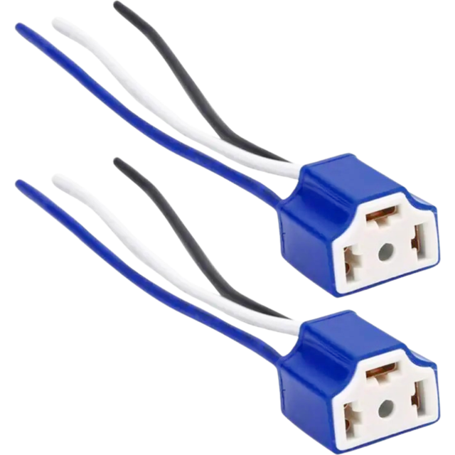 2pcs 9003 HB2 H4 Female Ceramic Car Headlight Bulb Lamp 3 Pin Connector Plug Socket