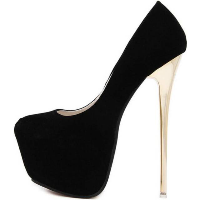 (black, 38) IELGY Women&apos;s Shoes Bright Surface 16cm Fine Heel Sexy High Heels Black