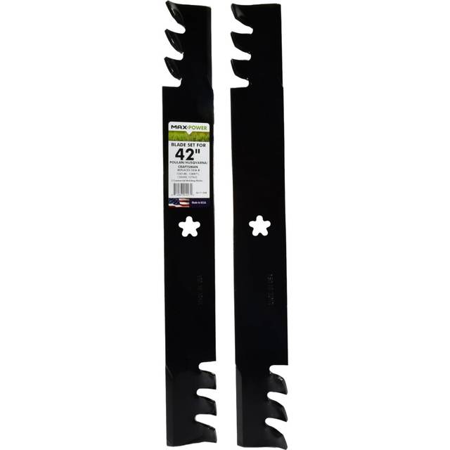 Maxpower 561713XB 2 Commercial Mulching Blade Set for Many 42 in. Cut Craftsman, Husqvarna, Poulan Mowers Replaces OEM #'s 138498, 138971, 532138971,