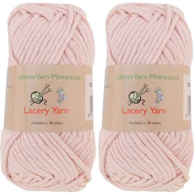JubileeYarn Lacery Yarn - Bulky Weight Cotton - 100g/Skein - 104 Blushed Peach - 2 Skeins