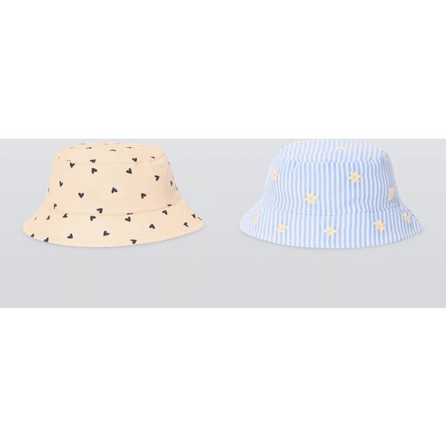 John Lewis Baby Daisy Hearts Bucket Hats, Pack of 2, Multi