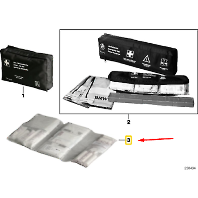 Bmw genuine transparent bag first aid kit din 13164 fits e81 e82 e87 51477158344