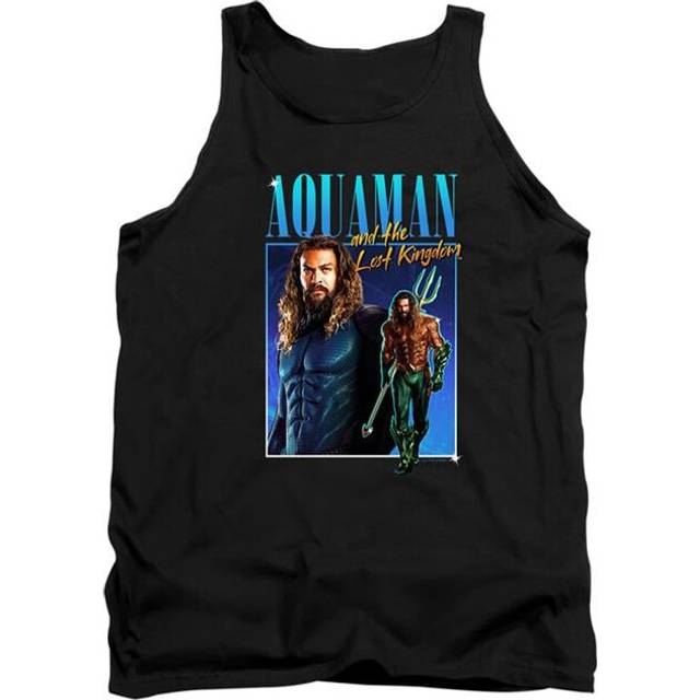 Trevco Sportswear AQUA10005-TK-2 Aquaman & The Lost Kingdom 90s Style Aquaman Adult Tank Top, Black - Medium