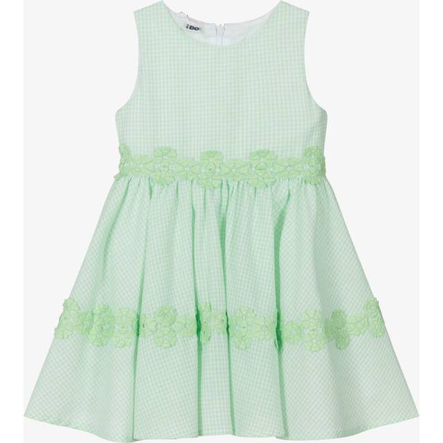 Ido Baby Girls Green Gingham Dress - 6 year