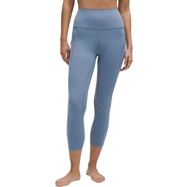 lululemon &#x2013; Align Crop Leggings mit hohem Bund und Taschen f&#xFC;r Frauen &#x2013; 58 cm &#x2013; Gr&#xF6;&#xDF;e 12 - Washed Denim