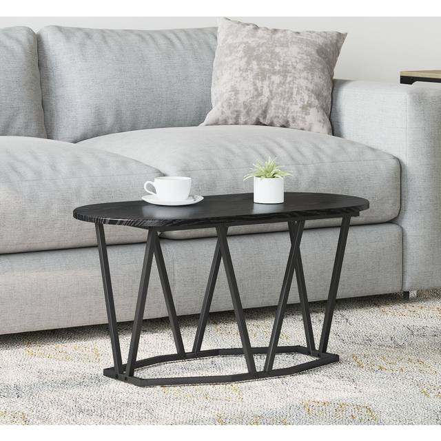 Kaffeebord Svart Ek 80x40x40,5 cm Byggt i Trä och Metall