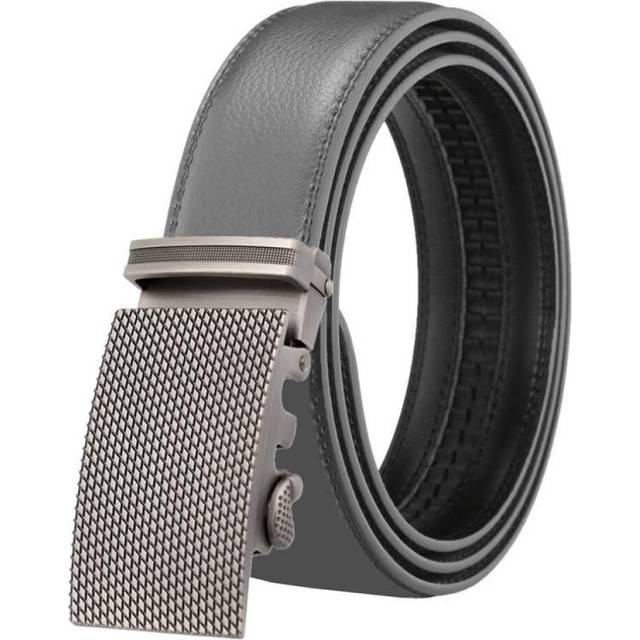 (gray, 130cm) Hi Men&apos;s Leather Belt Luxury Designer Belts Men High Quality Male Metal Buckle Belt