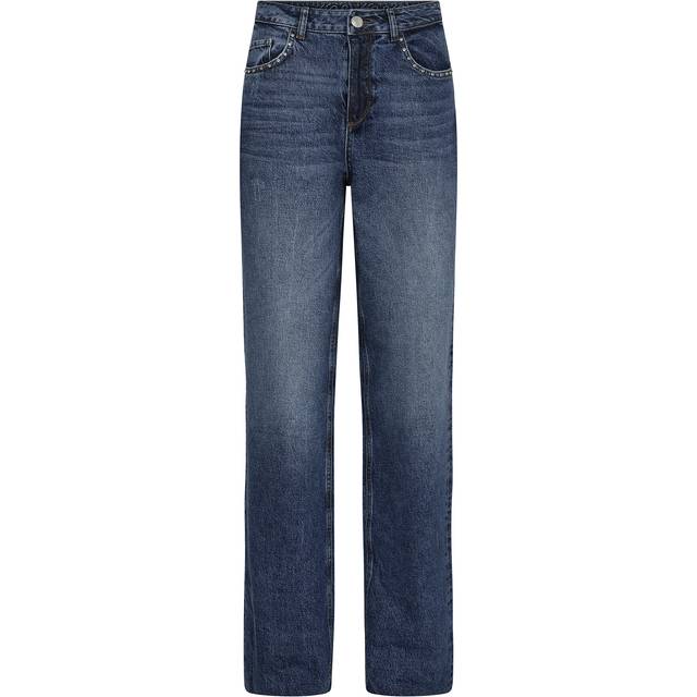 MOS Mosh, Jeans, Dam, W30, Bomull, Chrome Jeans med Stenutsmyckningar - blue (W30)
