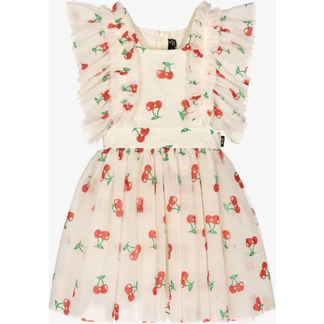 Rock Your Baby Girls Ivory Tulle Cherry Print Dress - 5 year