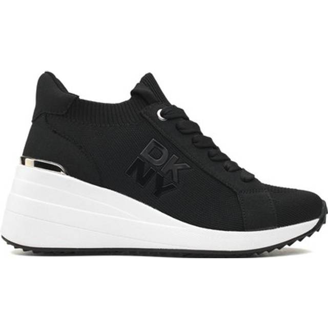 Dkny womens kasia wedge sock trainers black