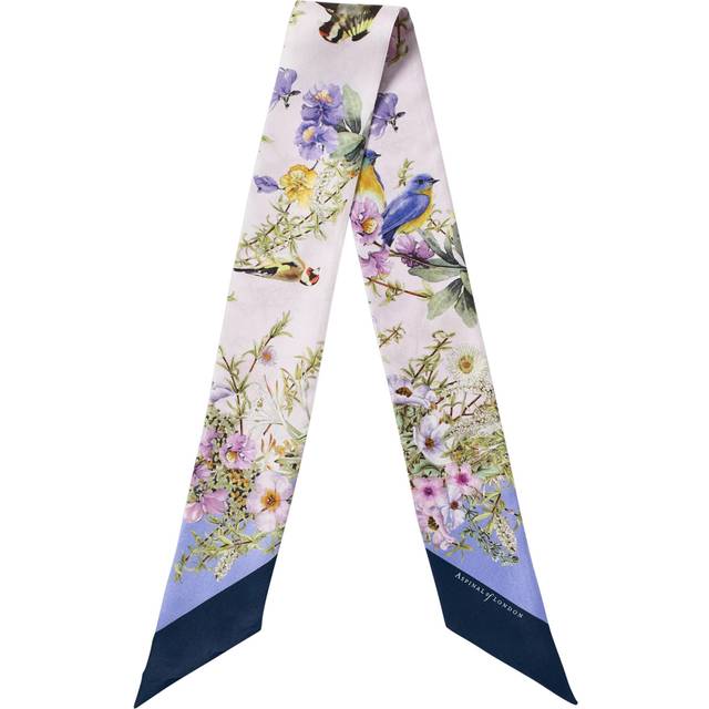 Aspinal of London Edwardian Garden Silk Twilly Scarf, Capri Blue