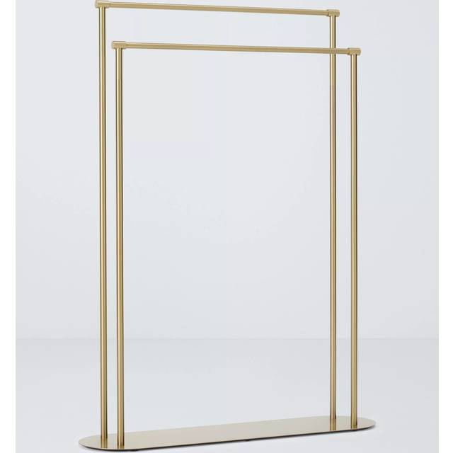 Elegance Freestanding Double Towel Rail, Brushed Brass