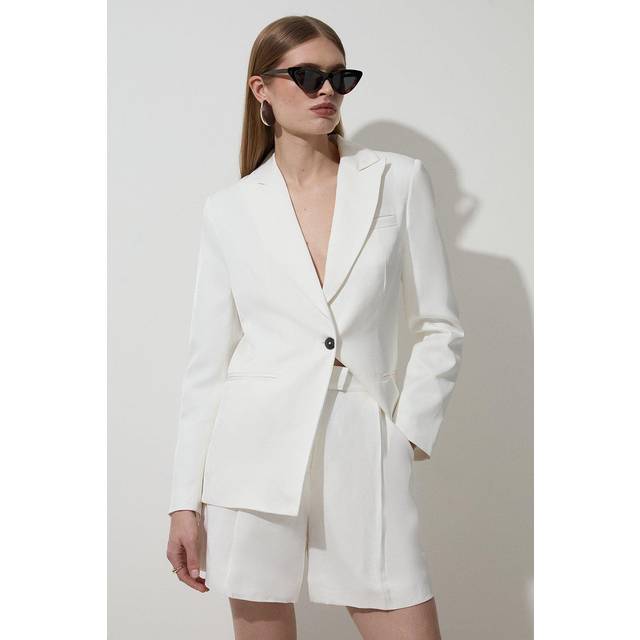 Tailored Viscose Linen Short - Ivory