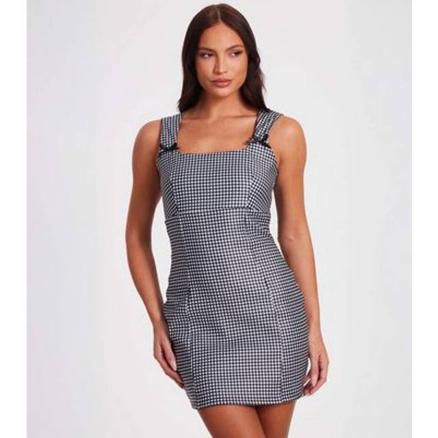 Quiz Women's Black Gingham Mini Dress New Look - UK 8