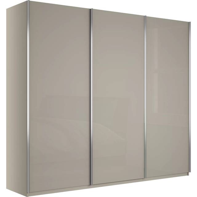 John Lewis Elstra 300cm Glass 3 Sliding Doors Wardrobe, Pebble Grey
