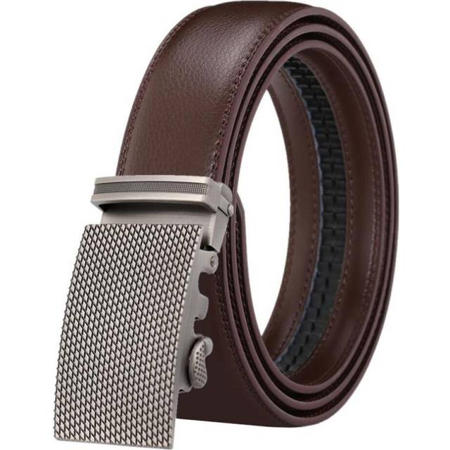 (dark brown, 120cm) Hi Men&apos;s Leather Belt Luxury Designer Belts Men High Quality Male Metal Buckle Belt
