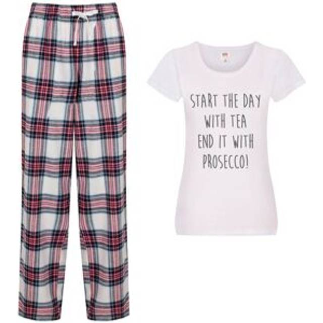 Start The Day With Tea End It With Prosecco Pyjama Set - Pink - M