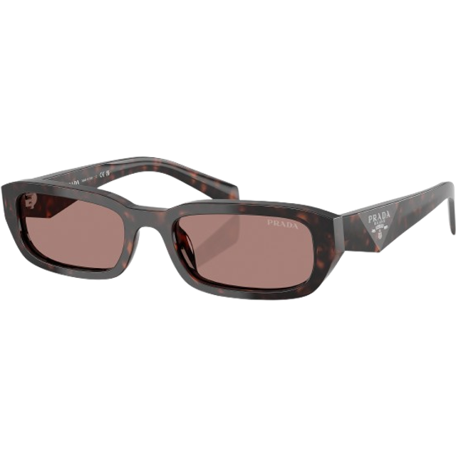 Prada Woman PR B06S  17N60B Sunglasses Acetate Turtle Brown Squared Normal