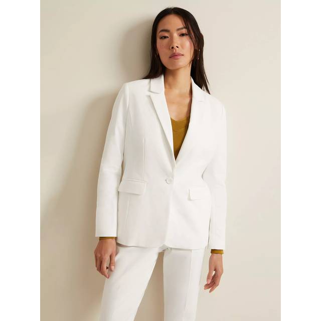 Phase Eight Petite Ulrica Single Button Blazer, White