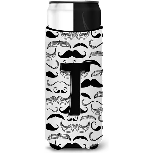 Letter T Moustache Initial Ultra Beverage Insulators for slim cans CJ2009-TMUK