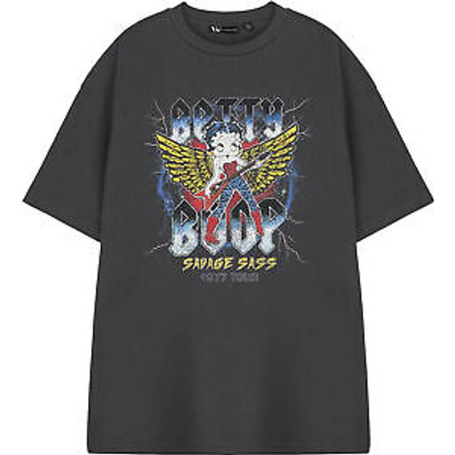 (Large) Betty Boop Short Sleeved T-Shirt (Womens Grey)