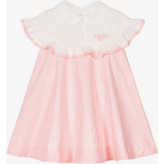 Fendi Baby Girls Pink Ff Jacquard Dress - 12 month