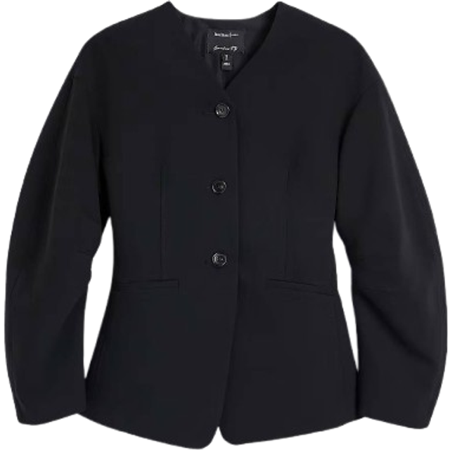 River Island Womens Black Puffed Sleeve Tailored Blazer - 8