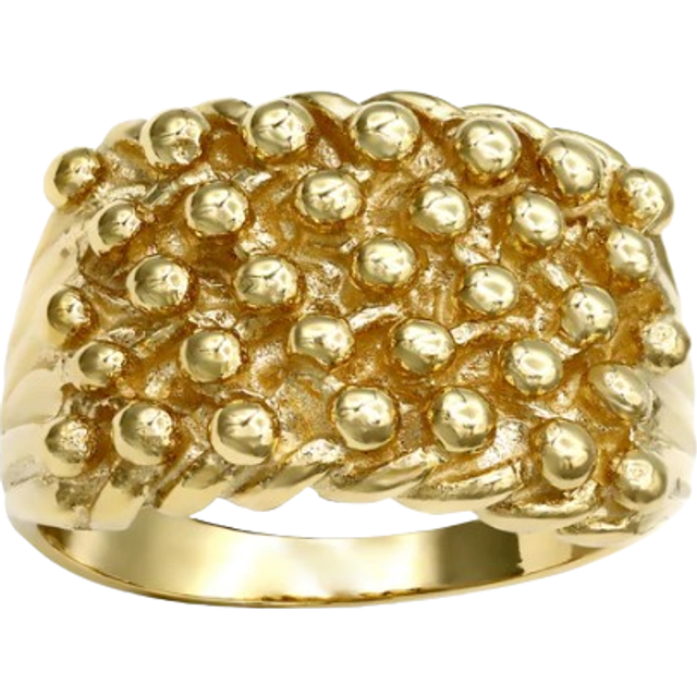 (R) Jewelco London Men&#39;s Solid 9ct Yellow Gold 5 Row Keeper Rope Edge Ring