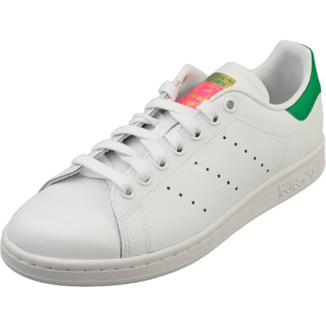(4) adidas Stan Smith Womens Classic Trainers in White Green Pink