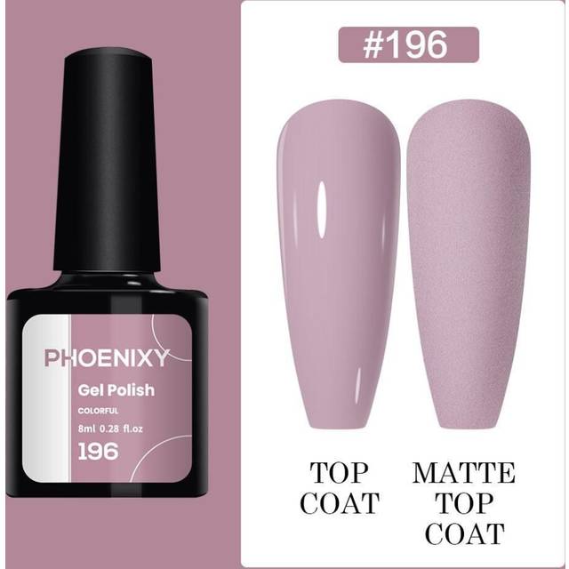 (196) PHOENIXY 8ml Gel Nail Polish Sequins Soak Off UV Gel Semi Permanent Varnish Colorful Nail Gel Polish DIY At Home Nail Art Polish
