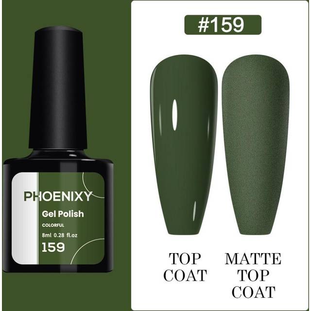 (159) PHOENIXY 8ml Gel Nail Polish Sequins Soak Off UV Gel Semi Permanent Varnish Colorful Nail Gel Polish DIY At Home Nail Art Polish