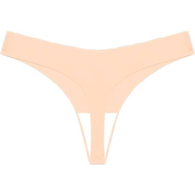(apricot, XS) Finetoo Women Seamless G-string Sexy Low-waist Thongs Bikini Panties Soft And Comfortable