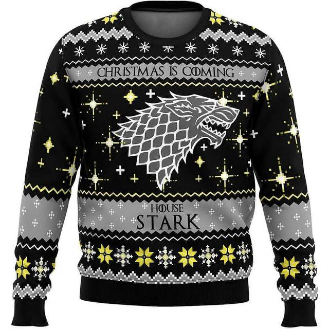 (EL0178, L) Autumn and Winter Game Of Thrones Christmas Is Coming Ugly Christmas Sweater Gift Santa Claus Pullover Men 3D Sweatshirt Tops