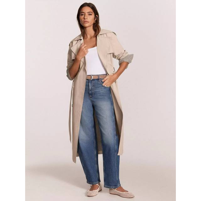 Mint Velvet Double Breasted Trench Coat, Beige