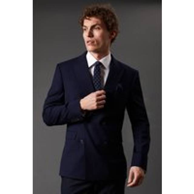 Mens Essential Double Breasted Blazer - Navy - 44R
