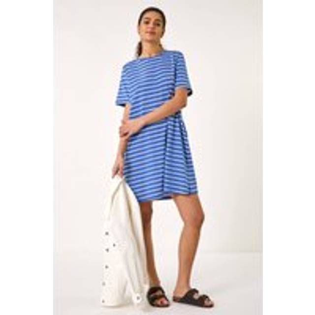 Stripe Stretch T-Shirt Dress - Blue - 20