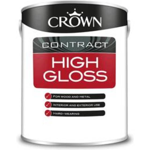 Crown white gloss paint high gloss black brilliant white 1l 2.5l 5l wood stain