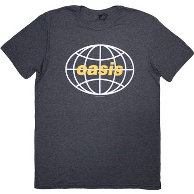 (Blue, Small) Oasis T-Shirt: Globe Logo (Navy Blue)