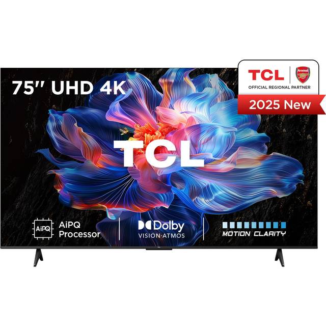Tcl 75V6C, Direct Led Tv, 4K Hdr Tv, Smart Tv Powered By Google Tv - Black